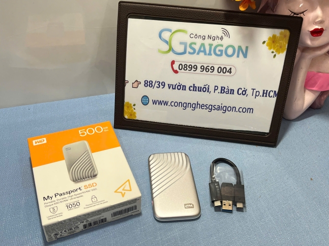 Ổ cứng di động SSD Western My Passport 500Gb WDBAGF5000ASL (USB3.2/ 1050MB/s/ 1000MB/s/ Bạc)
