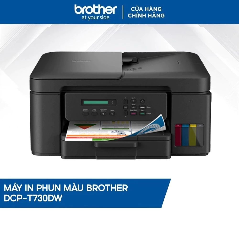 Máy in phun màu đa năng Brother DCP-T730DW (In đảo mặt/ Copy/ Scan/ A4/ A5/ USB/ WIFI)