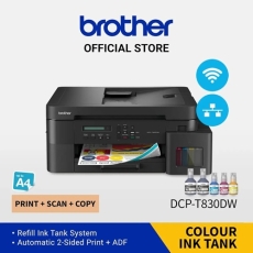 Máy in phun màu đa năng Brother DCP-T830DW (In đảo mặt/ Copy/ Scan/ A4/ A5/ USB/ LAN/ WIFI)