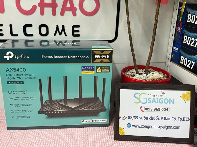 Bộ phát wifi 6 TP-Link Archer AX72 (Chuẩn AX/ AX5400Mbps/ 6 Ăng-ten ngoài/ Wifi Mesh)