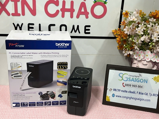 Máy in mã vạch tem nhãn Brother PT-P750W (180 Dpi/ USB/ LAN)