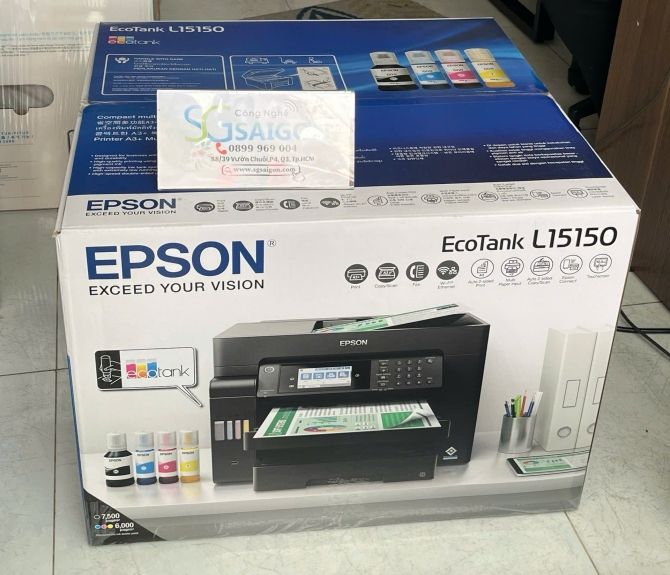 Máy In Phun Màu Đa Năng Epson L15150 (A3/ Duplex/ Scan ADF 2 Mặt/ Copy/ Fax/ A3/ USB/ LAN/ WIFI) – Chính Hãng