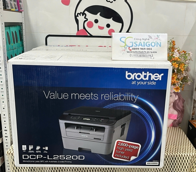 Máy In Laser Trắng Đen Đa Năng Brother DCP-L2520D (In đảo mặt/ Scan Flatbed/ A4/ A5/ USB)