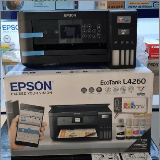 Máy In Phun Màu Đa Năng Epson Ecotank L4260 - (A4/A5/ Copy/ Scan/ Đảo mặt/ USB/ WIFI) - Chính Hãng