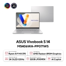 Laptop Asus Vivobook S 14 OLED M5406WA-PP071WS (AMD Ryzen AI 9 HX 370/ RAM 32GB/ SSD 1TB/ AMD Radeon/ 14 inch 3K OLED 120Hz/ Win 11/ Bạc)