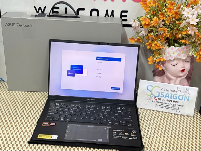 Laptop ASUS Zenbook 14 UM3406KA-PP590WS (AMD Ryzen AI 7 350/ RAM 32GB/ SSD 1TB/ 14 inch 3K OLED/ AMD Radeon Graphics/ Windows 11 Home + Microsoft Offi