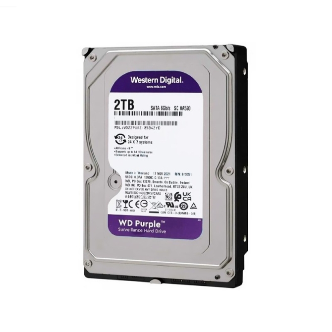 Ổ cứng HDD Western Digital Purple 2TB 64MB Cache 5400RPM (WD23PURZ)