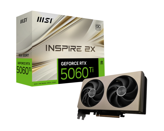 VGA MSI GeForce RTX™ 5060 Ti 8G INSPIRE 2X OC