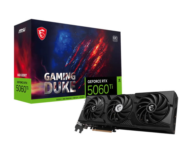 VGA MSI GeForce RTX™ 5060 Ti 8G GAMING DUKE 3X OC