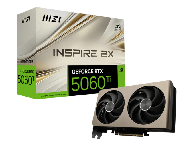 VGA MSI GeForce RTX™ 5060 Ti 16G INSPIRE 2X OC