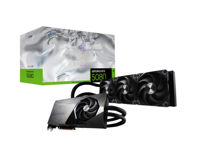 VGA MSI GeForce RTX 5080 16G SUPRIM LIQUID SOC