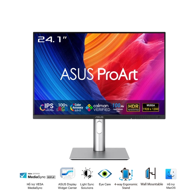Màn Hình Đồ Họa ASUS ProArt PA248QFV (24.1 inch - IPS - WUXGA - 100Hz - 5ms - Speaker)