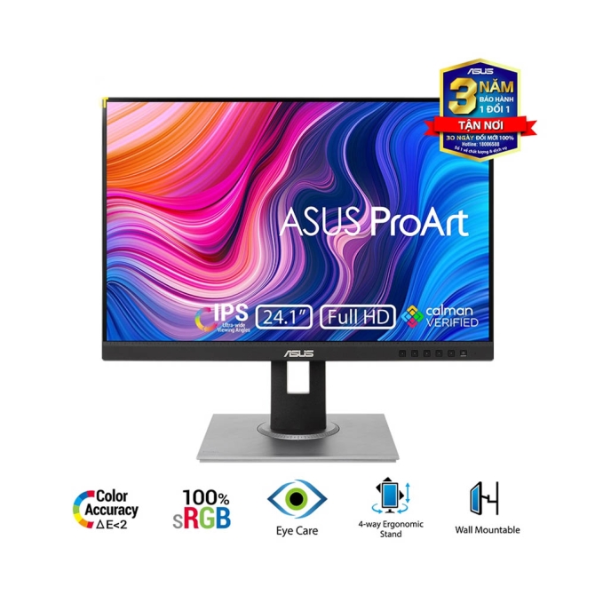 Màn Hình Đồ Họa ASUS ProArt PA248QV (24.1 inch/ WUXGA/ IPS/ 75Hz/ 5ms/ VRR/ Speaker/ CalmanVERIFIED)
