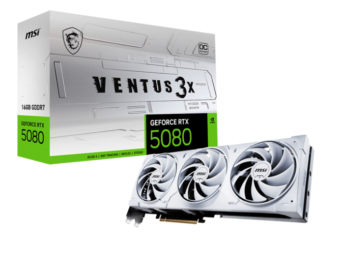 VGA MSI GeForce RTX™ 5080 16G VENTUS 3X OC TRẮNG