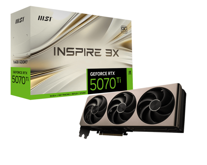 VGA MSI GeForce RTX™ 5070 Ti 16G INSPIRE 3X OC