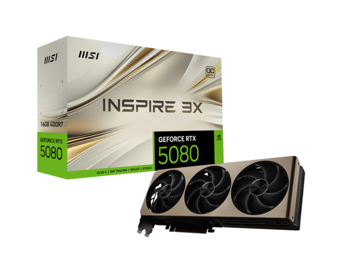 VGA MSI GeForce RTX™ 5080 16G INSPIRE 3X OC