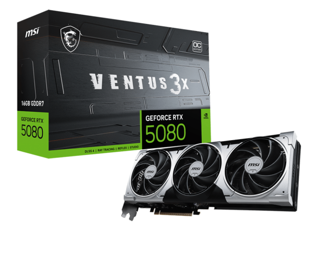 VGA MSI GeForce RTX™ 5080 16G VENTUS 3X OC PLUS