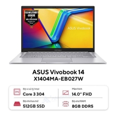 Laptop Asus Vivobook 14 X1404MA-EB027W (Core 3 304 | 8GB | 512GB | Intel Graphics | 14 inch FHD | Win 11 | Bạc)