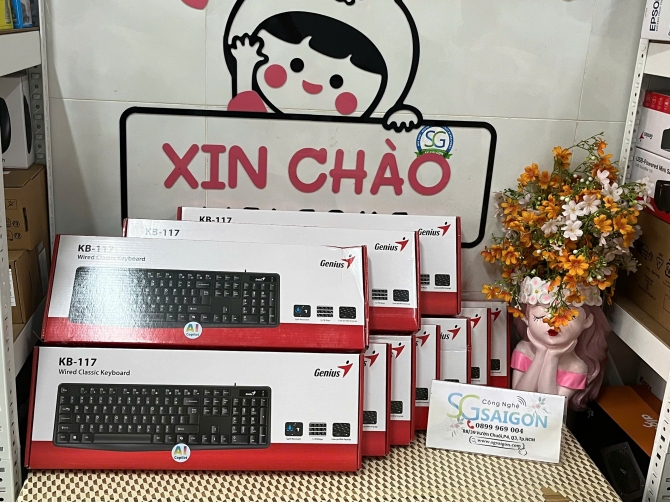 Bàn phím fullsize Genius KB117 - cổng USB